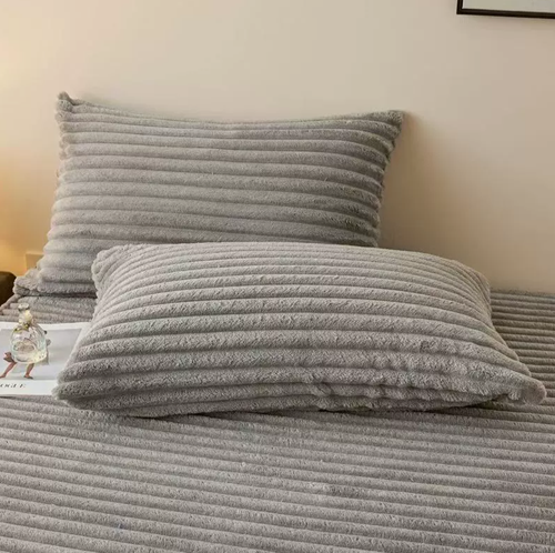 Striped fleece pillowcase multi-functional nap sofa cushion car pillowcase Fale fleece air conditioner pillowcase