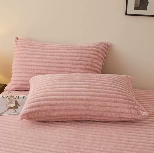Striped fleece pillowcase multi-functional nap sofa cushion car pillowcase Fale fleece air conditioner pillowcase