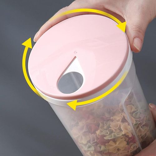 kitchen jars 2L Tall Clear Spaghetti Pasta Storage Container With Adjustable Lid Plastic Kitchen Food Storage Jar Kitchen Storage Containers Useful Container Set
