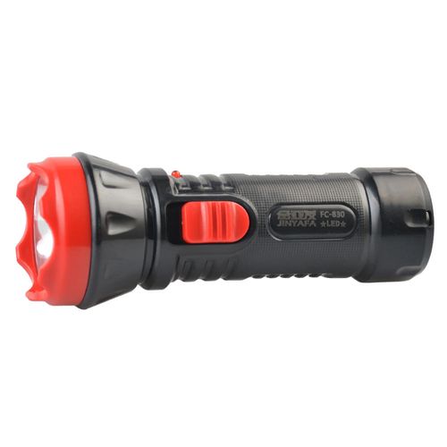 Portable ABS LED flashlight with built-in charging plug, rechargeable 1W flashlight for outdoor and household emergency use.