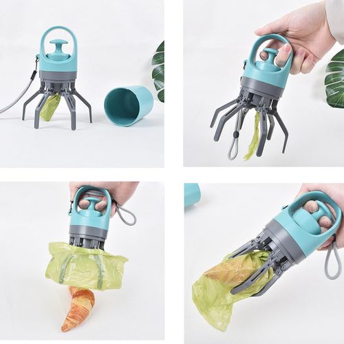 Dog Pooper Scooper Small Portable with Bags, Handheld Cat Pet Pooper Scooper Guinea Pigs Poop Scoop Grabber Collector Waste Dirt Pickup for Grass Garden Walks Travel