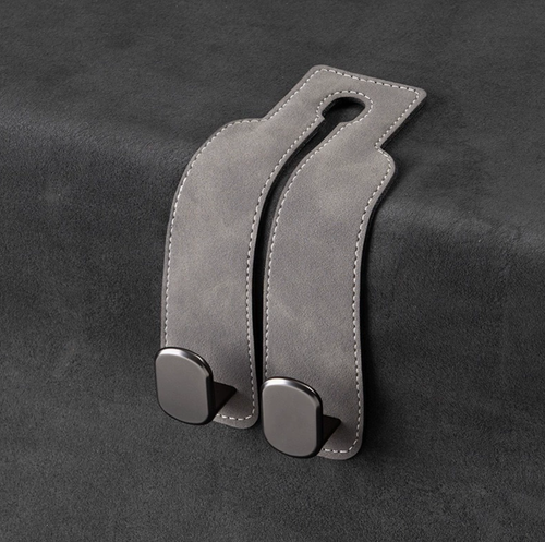 2pcs Car Seat Headrest Hooks for Mercedes Benz 220d 260 300 300d 300e 300de 400d Car Seat Hooks Purse Hook for Car Double Headrest Hooks Purse Holder   Mobile Phone Holder,Grey