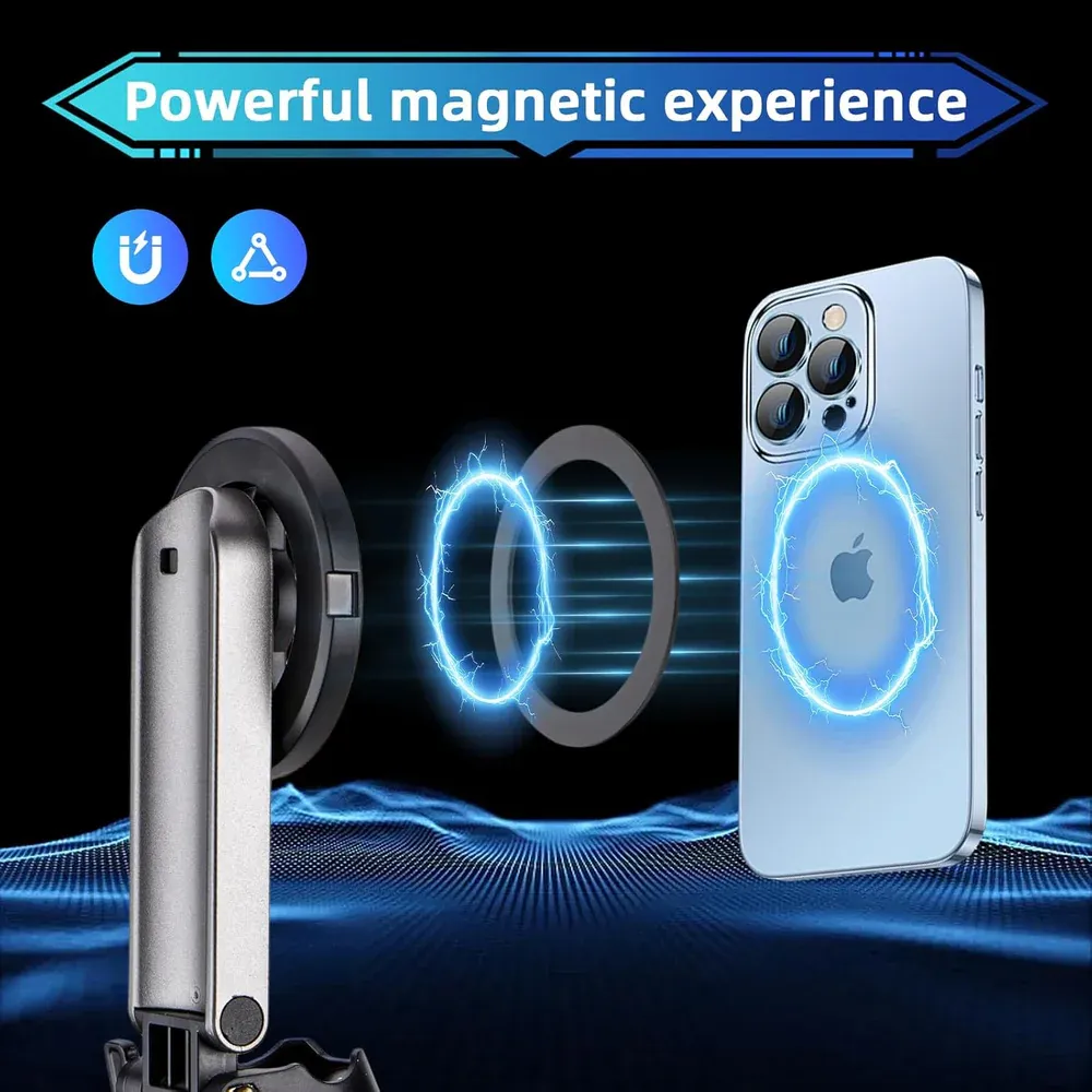 Portable MagSafe Travel Selfie Stick with Remote Control & Magnetic Ring