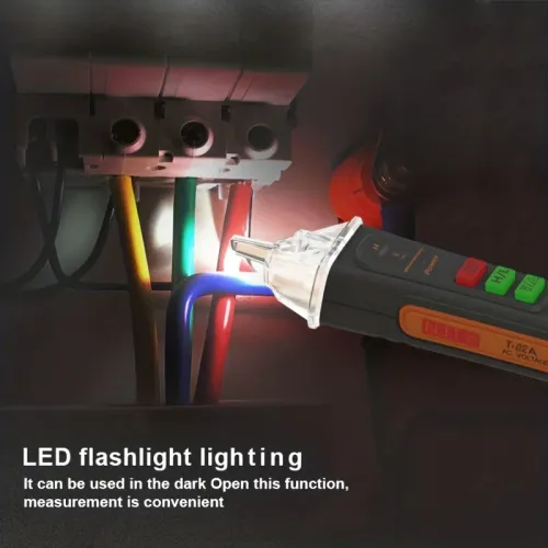 Voltage Tester,T‑02A ABS Non Contact Voltage Tester with Infrared Pointing Function for Power Supply Overhaul