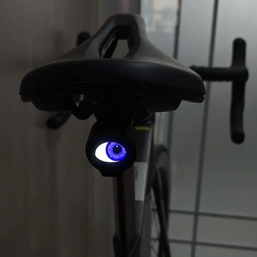 Demon Eye Bikes Taillight, 2pcs Led Dynamic Devil Eyes Light for Bicycle with Muti Colors Modes and DIY Personalized Light Display, Waterproof, USB Rechargeable, for Smart Bikes,Cycle (with Bracket)
