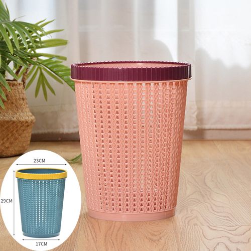 Currently unavailable. We don't know when or if this item will be back in stock.  Delivering to Los Angeles 90017 - Update location Add to List  Click to see full view         Ask Rufus  Is it easy to empty?   Can it be used in a car?   Does it have a lid?   Ask something else Trashcan Trash Can, Round Hollow Waste Paper Basket, Trash Can, Trash Storage Bedroom, Room Guest, Hall Trash Can (23cm*29cm High) (Size : Medium)
