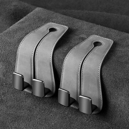 2pcs Car Seat Headrest Hooks for Mercedes Benz 220d 260 300 300d 300e 300de 400d Car Seat Hooks Purse Hook for Car Double Headrest Hooks Purse Holder   Mobile Phone Holder,Grey
