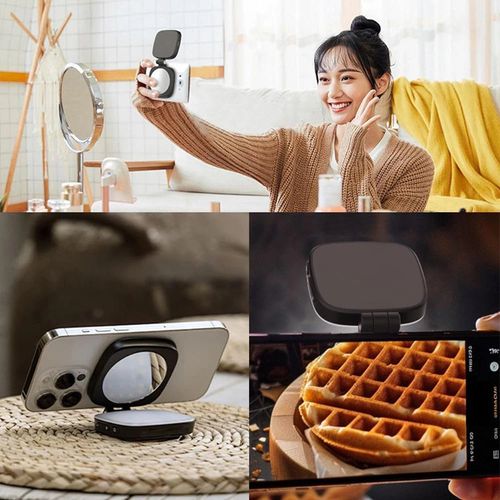 for Small Rig Light for IPhone, Phone Light with A Mirror,Magnetic Selfie Vide^