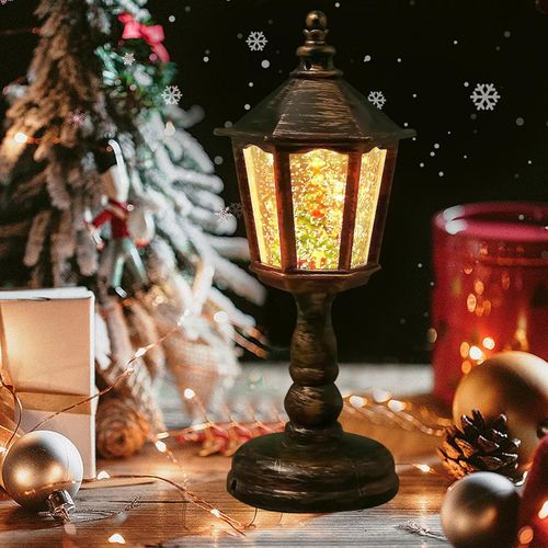 Christmas Snow Globe Lantern - Warm Light Christmas Lantern Snow Globe | Christmas Lantern Winter Snow Globe for Living Room Bedroom Party Favors