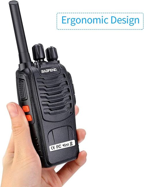 BAOFENG Walkie Talkies Long Range Rechargeable Two-Way Radios with Earpieces UHF Handheld Walkie Talkie Set 4 Pack for Adults or Kids Outdoor Job Travel Communication