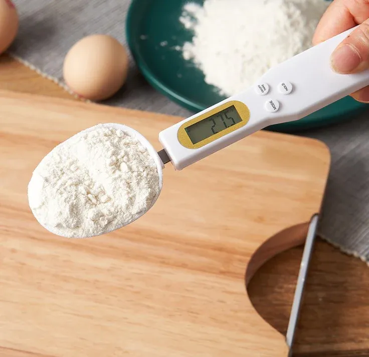 Electronic Spoon Scale Measuring Spoon, with LCD Display, High Accuracy & Detachable Design, for Solid and Liquid Ingredients
