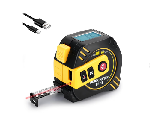 Digital Laser Tape Measure,131ft Laser Distance & 16ft Tape Measure 2 in 1 Laser Measurement, Area, Volume Laser Measure for Construction DIY Woodworker