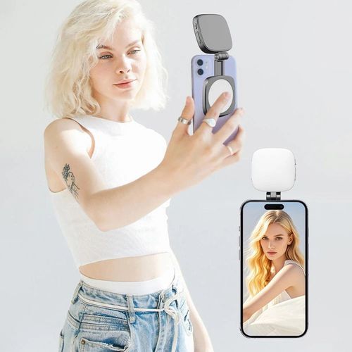for Small Rig Light for IPhone, Phone Light with A Mirror,Magnetic Selfie Vide^