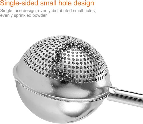 Walbest Flour Duster, 304 Stainless Steel Retractable Sugar Duster Powder Shaker Matcha Powder Spices Sieve Baking Sifter Tool Duster Silver