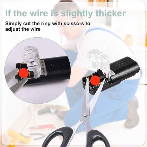 Two-Wire Connector with Locking Buckle, Double-Wire Plug-in Connector with Locking Buckle, 2 Pin 2 Way Compact Wire Terminals, Quick Splice Wire Wiring Connector for AWG 22-18