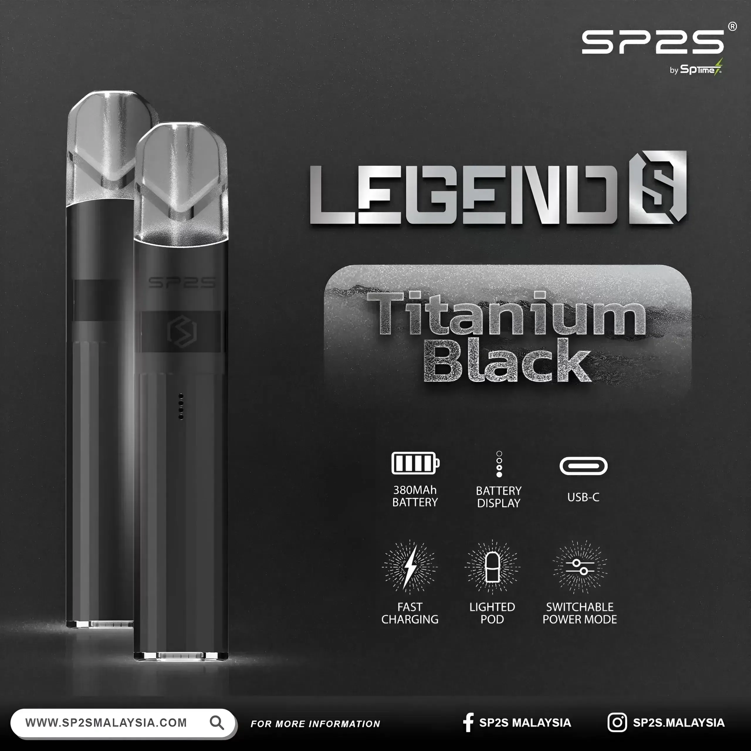 SP2主機 傳奇系列鈦色霧化桿 通用悅刻 Relx煙彈一代