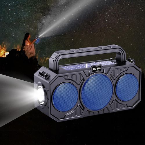 Dual solar-powered high-capacity wireless Bluetooth speaker