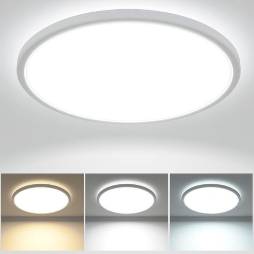 28W 3200LM LED Deckenleuchte Flach, Ø29.5cm 3Farben 3000K 4500K 6000K Deckenlampe, Rund Ultra Dünn LED Lampen Deckenlampen,Deckenleuchten Deckenbeleuchtung für Badezimmer,Wohnzimmer,Küche,Schlafzimmer