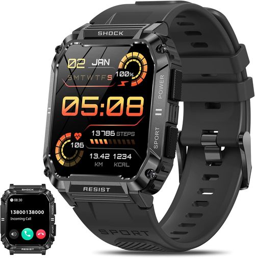 Smartwatch, Men's Smartwatch with Phone Function, 1.95 inch, 123 Sport Modes Fitness Watch with Heart Rate Monitoring, Sleep Monitoring