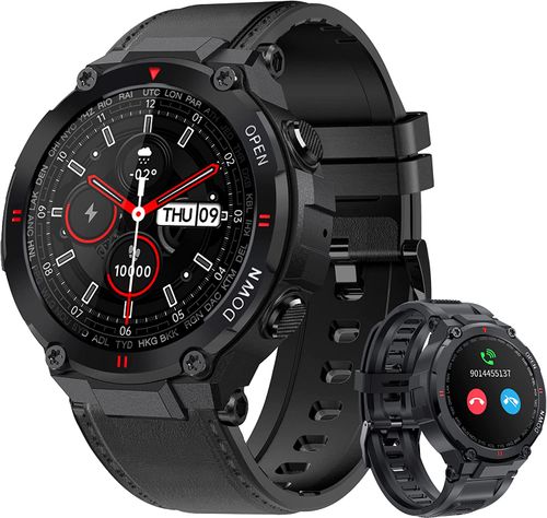 Men's smartwatch with 1.3" HD touchscreen, fitness watch with phone function, blood oxygen measurement heart rate monitor sleep monitoring, water resistant watch, multiple sports modes, available for iOS and Android