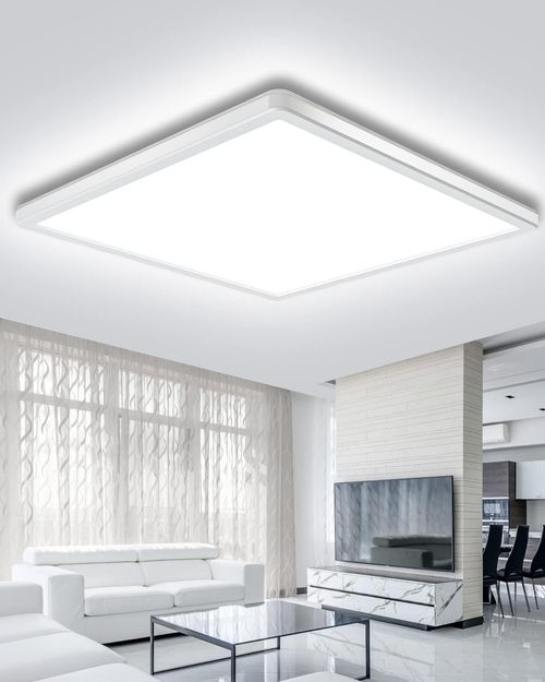 LED Deckenleuchte Flach 28W, 2650LM 5000K Deckenlampe LED Eckig Panel Neutralweiß 29.5x2.4cm Ultra Dünn Lampen Deckenlampen IP44 Wasserdicht Badezimmer Lampe Decke für Bad Schlaf Wohnzimmer Küche Flur Energieklasse F
