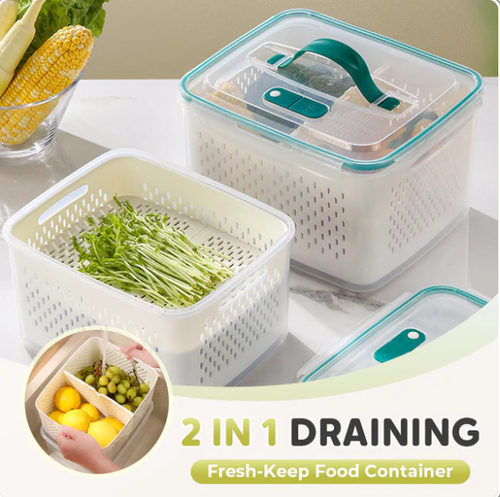 2 in 1 Draining Fresh-Keep Food Container