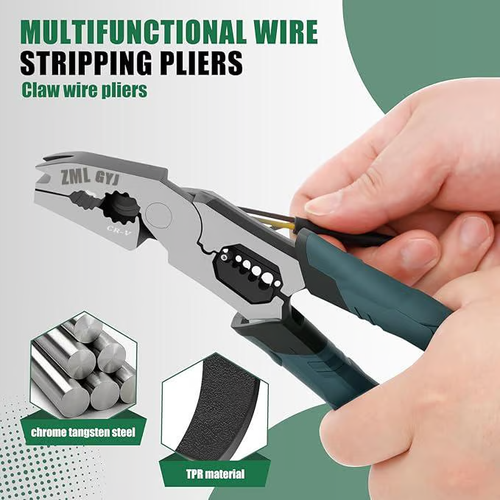 🔧CR-V Chromium-Vanadium Steel Wire Stripper Pliers! With Nail-Pulling Structure, Multi-Purpose & Super Practical～