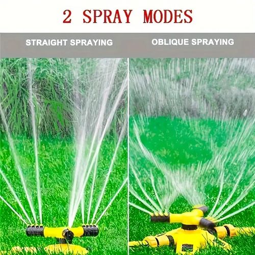 360° automatic rotating sprinkler head with multiple spraying modes, durable plastic drag-type lawn and garden watering system, no need for power batteries, can even irrigate lawns, flower beds, parks and farms, lawn sprinkler