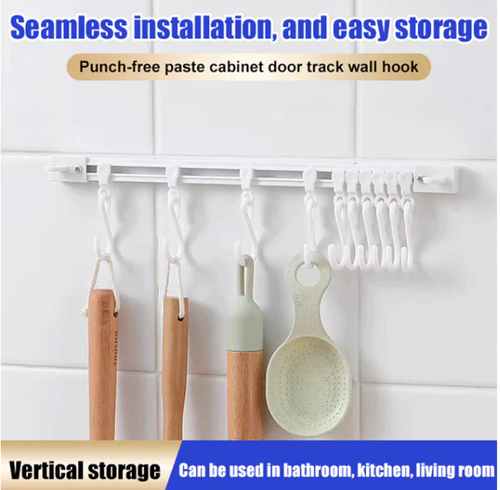 Punch-Free Cabinet Door Wall Track Hook（4 pack）