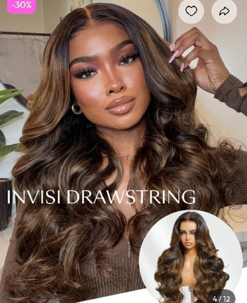 Fashionable big wave middle parted front lace wig
