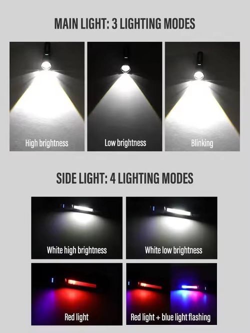 🔥7 lighting modes Rechargeable high-brightness zoom torch