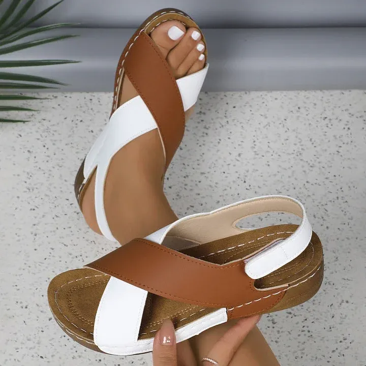 Women's fish mouth Velcro sandals