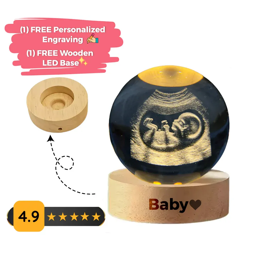 Personalized crystal baby sculpture