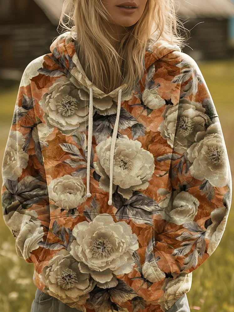 Dámská mikina s boho květinovým potiskem