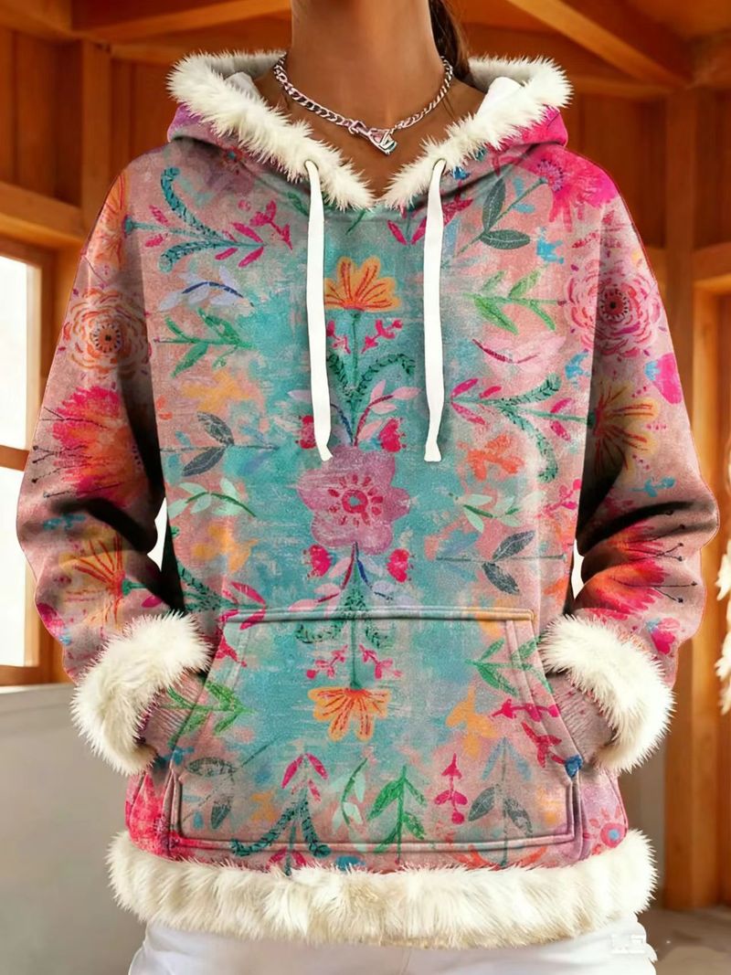 Dámská mikina s boho květinovým potiskem