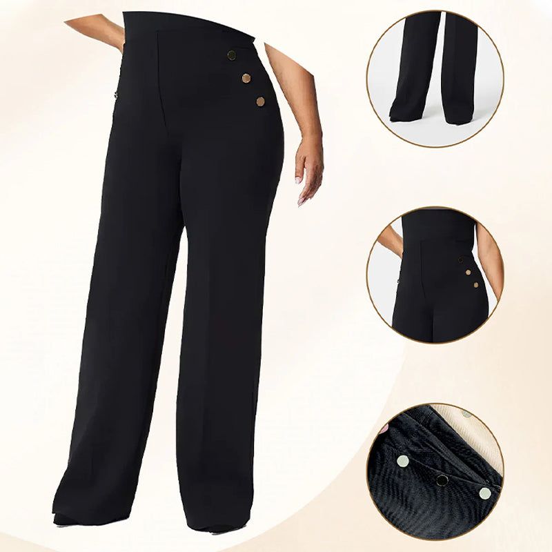 🔥 Dámské kalhoty Plus Size s vysokým nártem a širokými nohavicemi