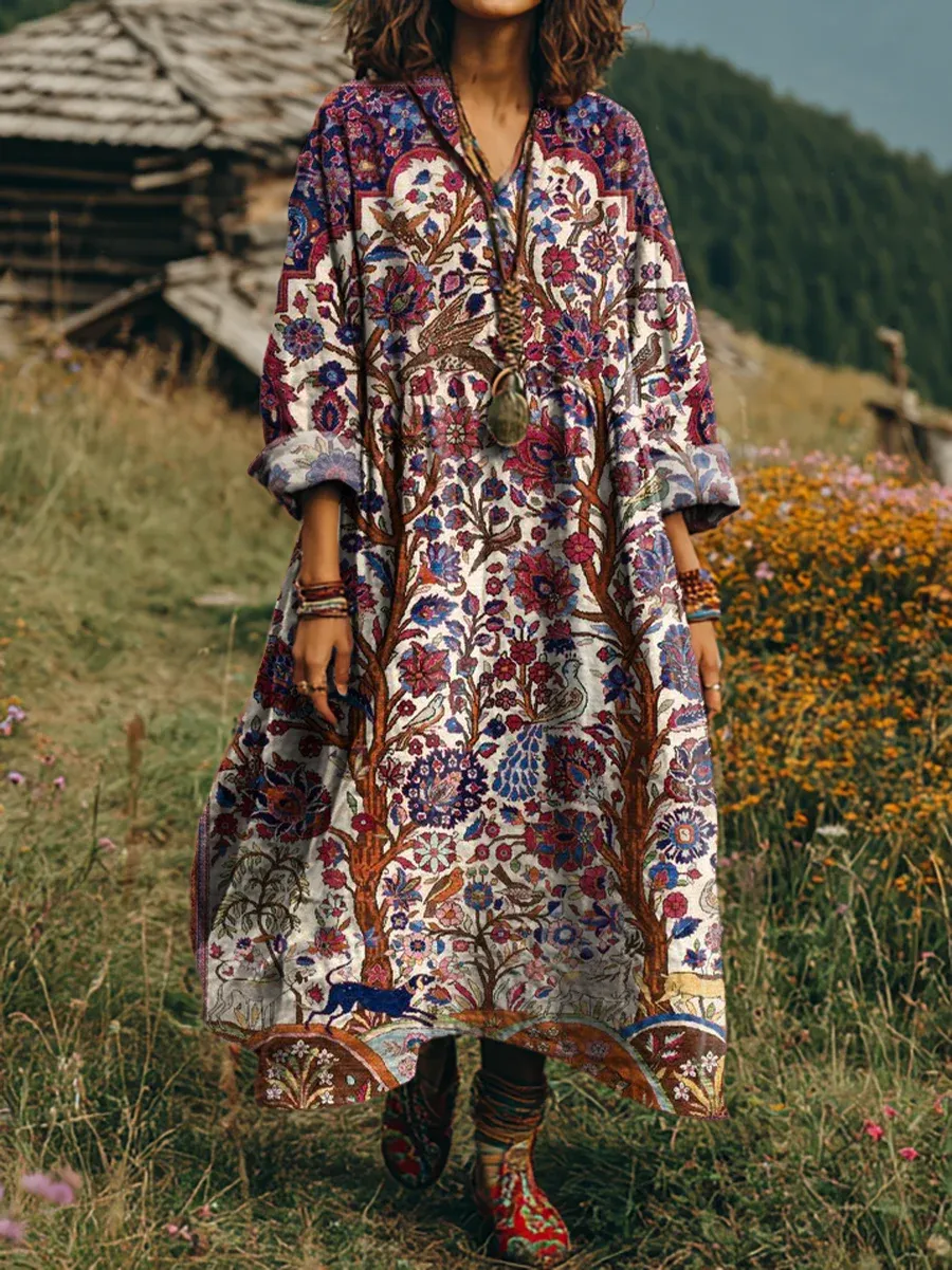 Bavlněné lněné šaty s výstřihem do V