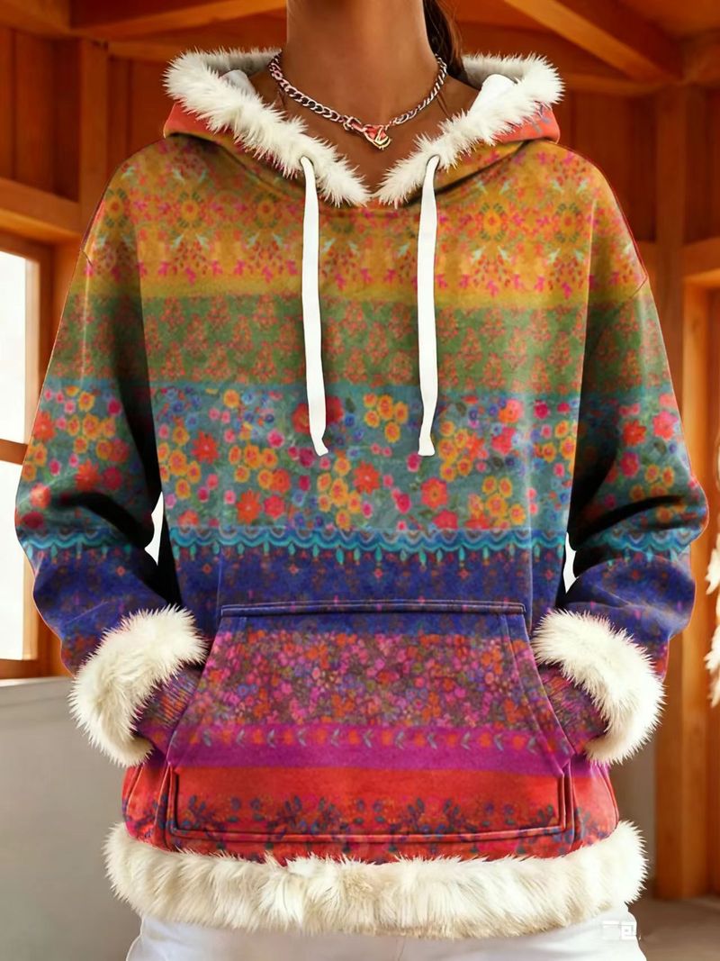 Dámská mikina s boho květinovým potiskem