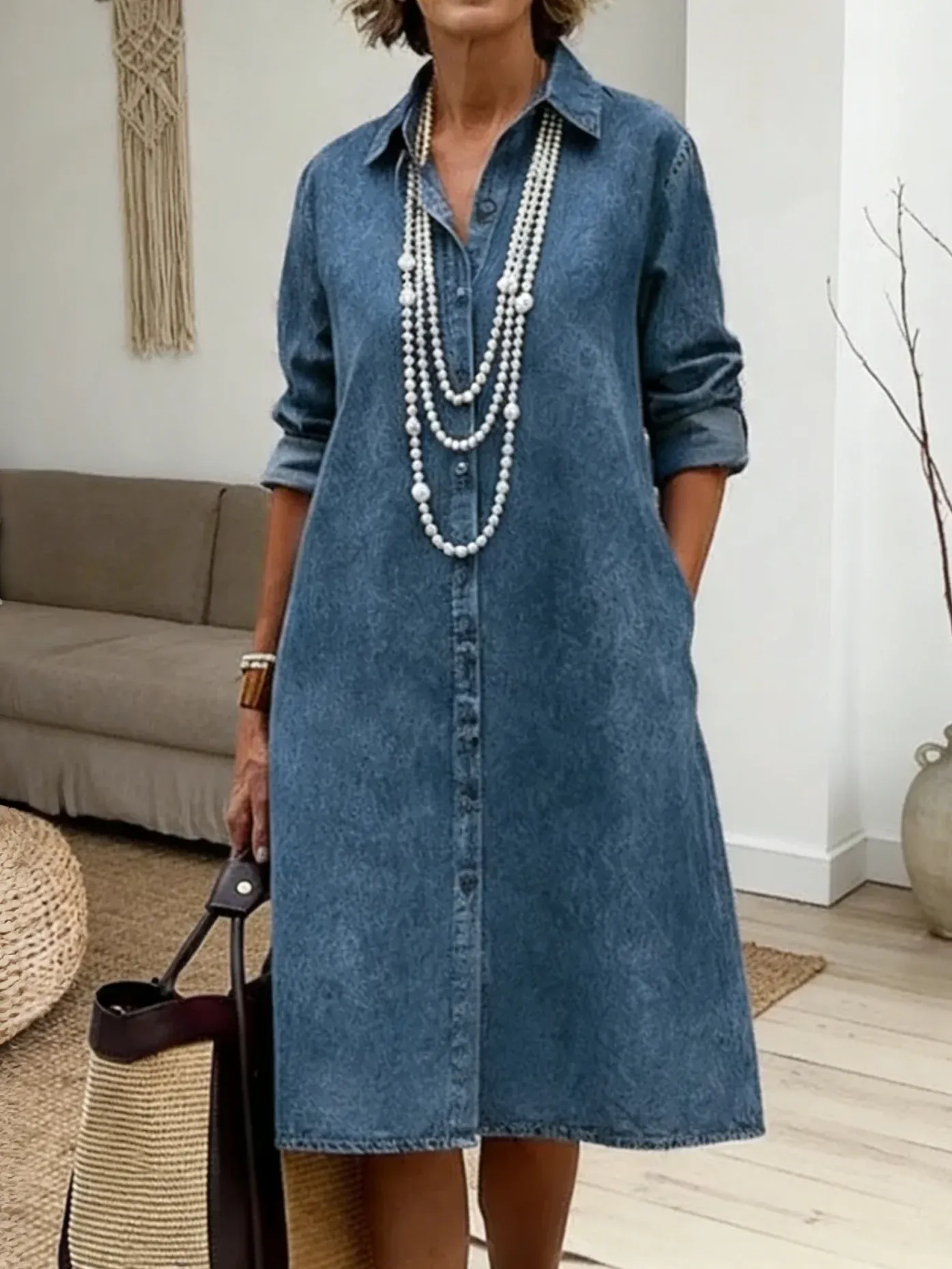 🌸 2026 Dámské šaty s výstřihem do V a knoflíky