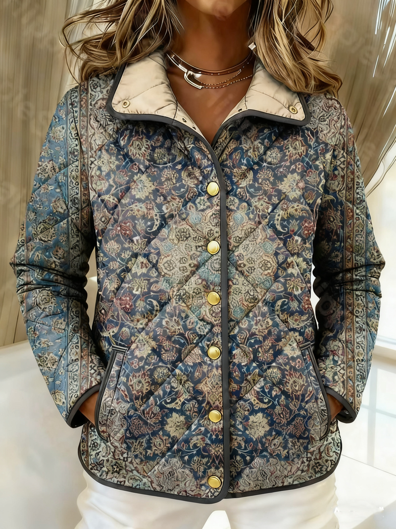 Luxusní dámská bunda ze 100 % peří s originálním potiskem