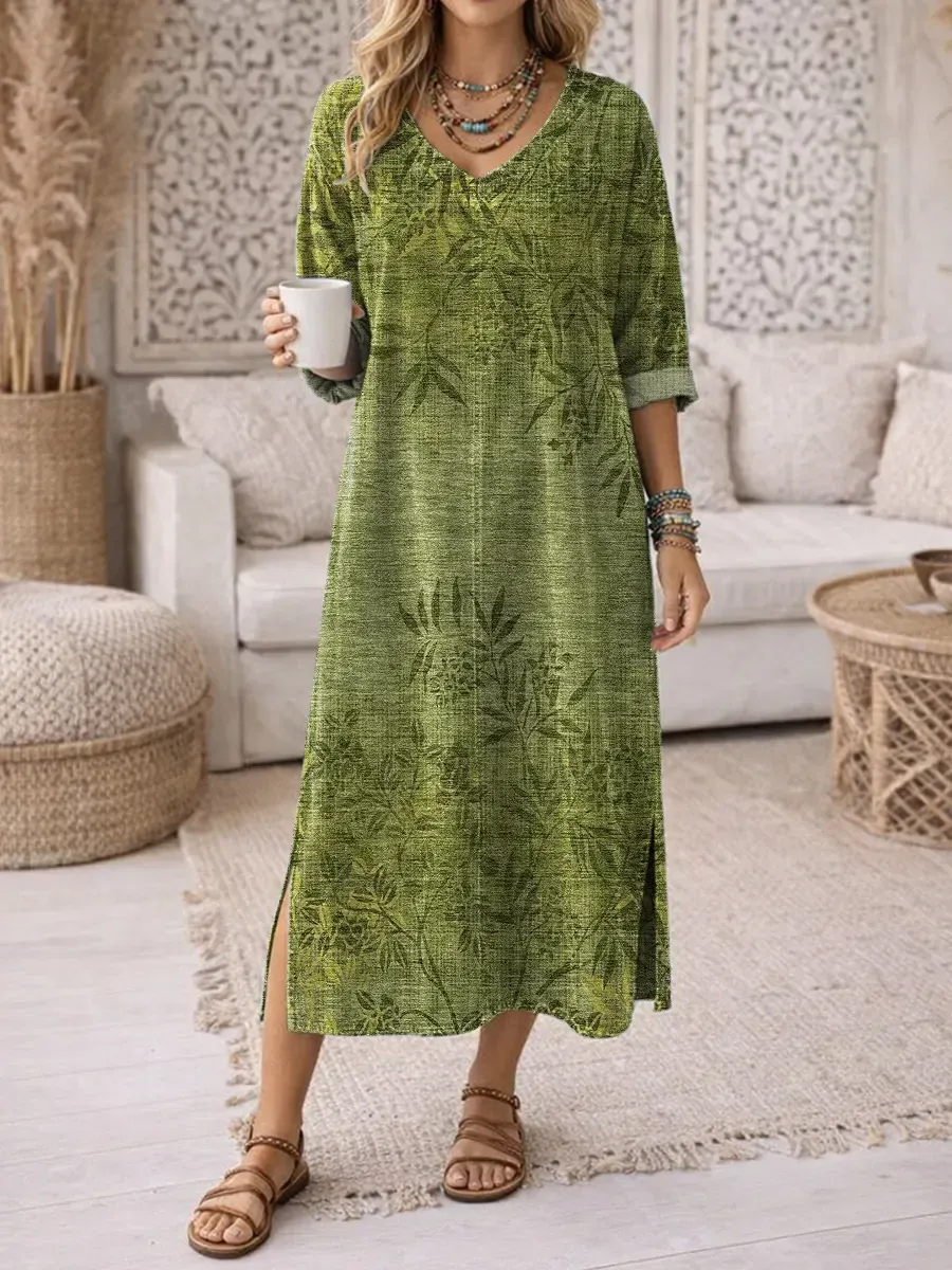 Dámské vintage bavlněné šaty s potiskem