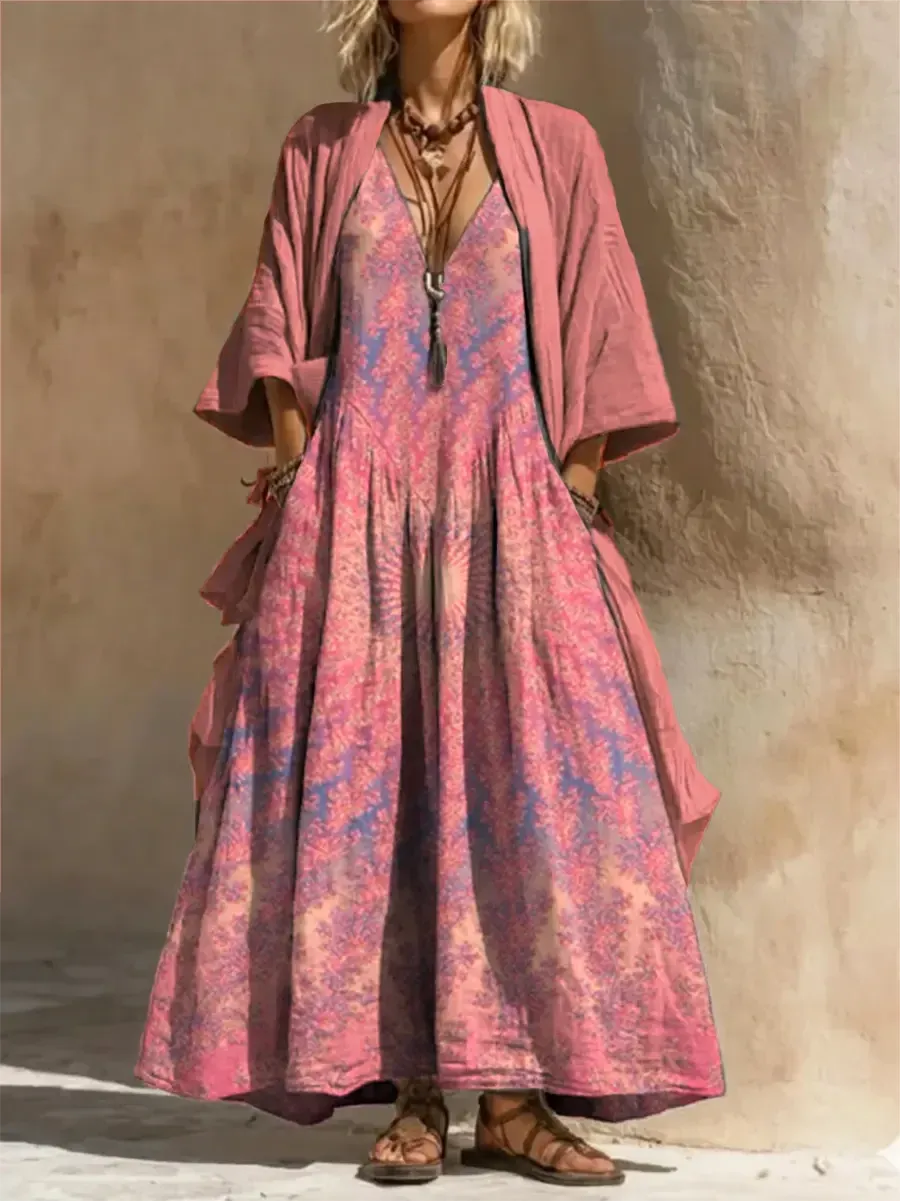 Dámský retro bavlněný komplet s potiskem