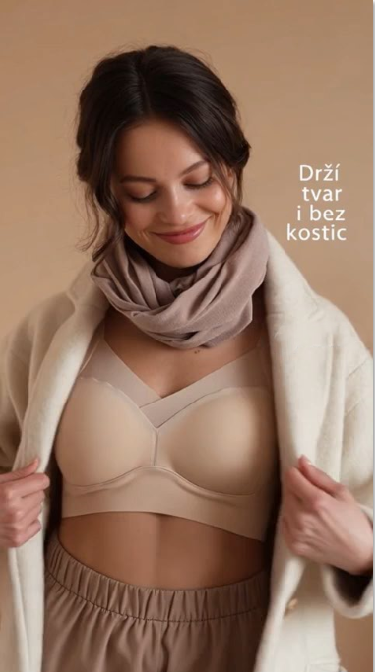 Dámská zimní podprsenka s push-up efektem – teplá, sexy a pohodlná