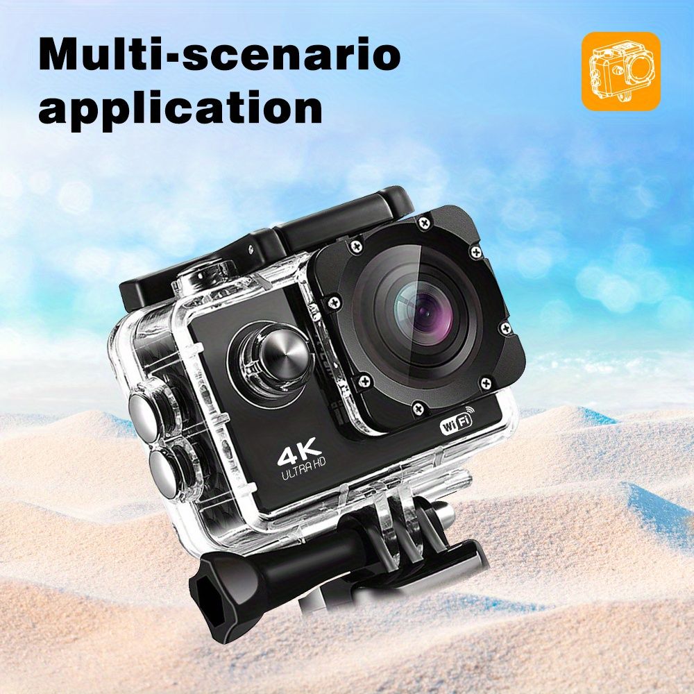 Ghana Best Seller H16-4 Action Camera 8MP 140° Wide Angle 30m Waterproof Anti-Shake 1080P HD Recording 18 Accessories Kit