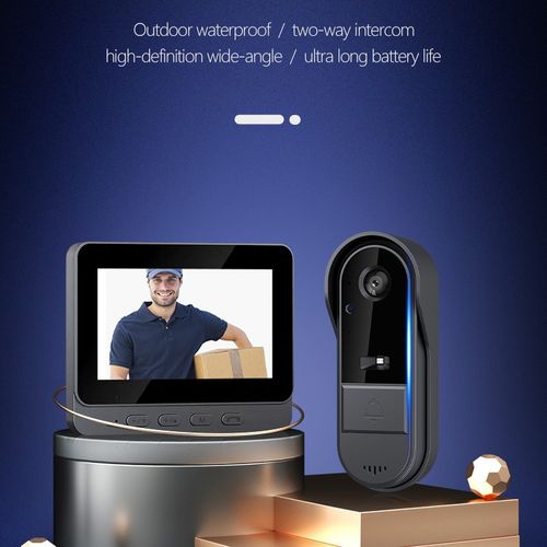 Africa Ready! 2.4G WiFi Doorbell – No Drilling, Stable Signal (Skip Router Hassle), HD Night Vision + Intercom, 100 - Day Battery | Secure Home Without Opening Door