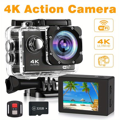 Ghana Best Seller H16-4 Action Camera 8MP 140° Wide Angle 30m Waterproof Anti-Shake 1080P HD Recording 18 Accessories Kit