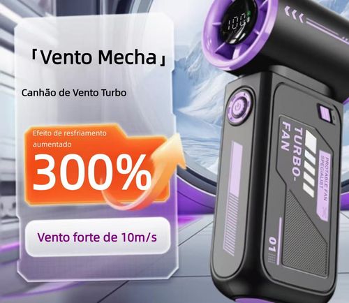 💨 Ventilador de Mão Portátil Mini | Vento Turbo Potente | Display Digital | USB Recarregável