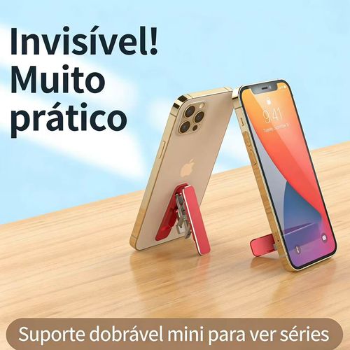 Trilho de Telefone Móvel Pequeno e Plegável, Tipo de Colagem Ultra-Fino, Leve e Portátil Integrado, Suporte de Telefone para Uso na Mesa e Portátil