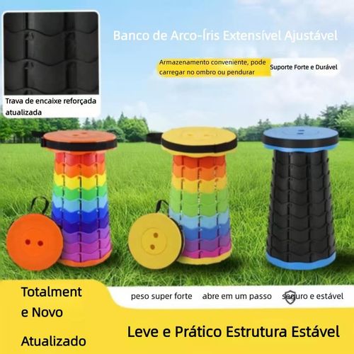Banco dobrável portátil para acampamento, pesca e filas, ajustável