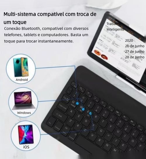 ⌨️Teclado Bluetooth sem fios compacto, versão melhorada ✨